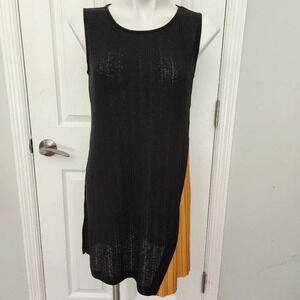 Alfani Black & Gold Pleated Tunic
